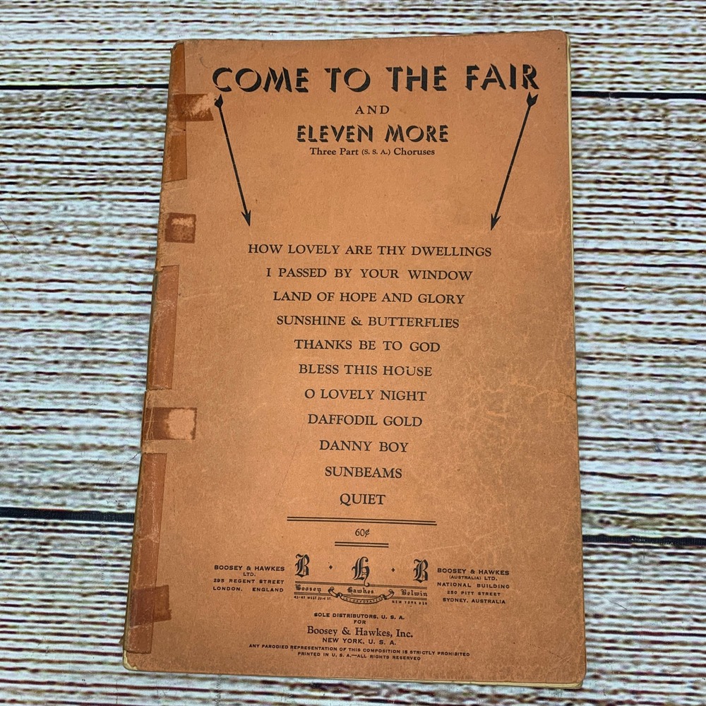 Boosey‎ and Hawkes Come to the Fair and Eleven More Three Part Choruses Sheet